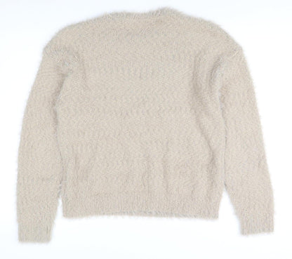 Womens UK Size M Marks and Spencer Beige Pullover Jumper