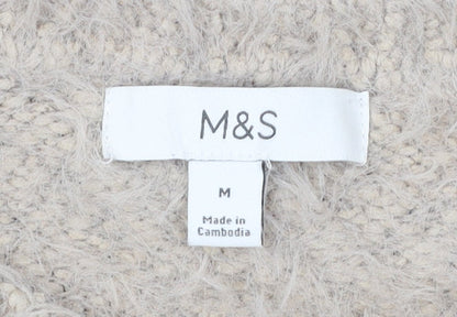 Womens UK Size M Marks and Spencer Beige Pullover Jumper