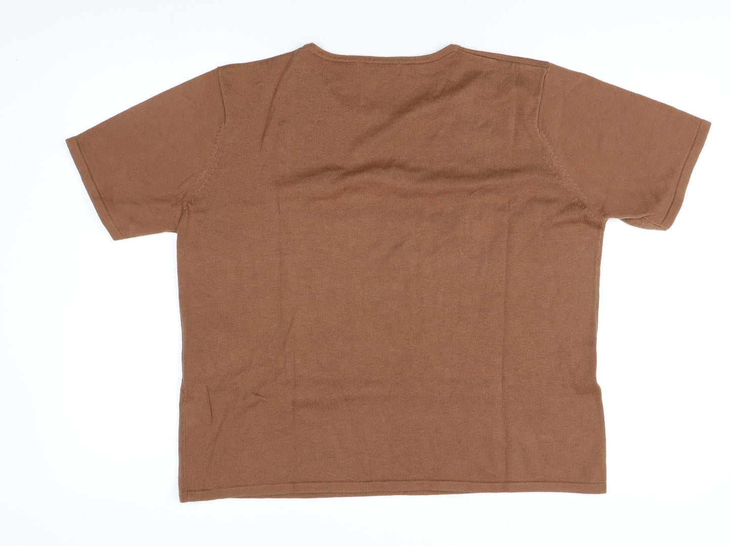Womens UK Size 16 Damart Brown Basic T-Shirt