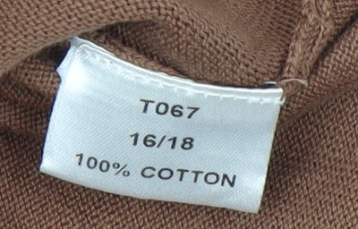 Womens UK Size 16 Damart Brown Basic T-Shirt