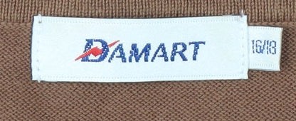 Womens UK Size 16 Damart Brown Basic T-Shirt
