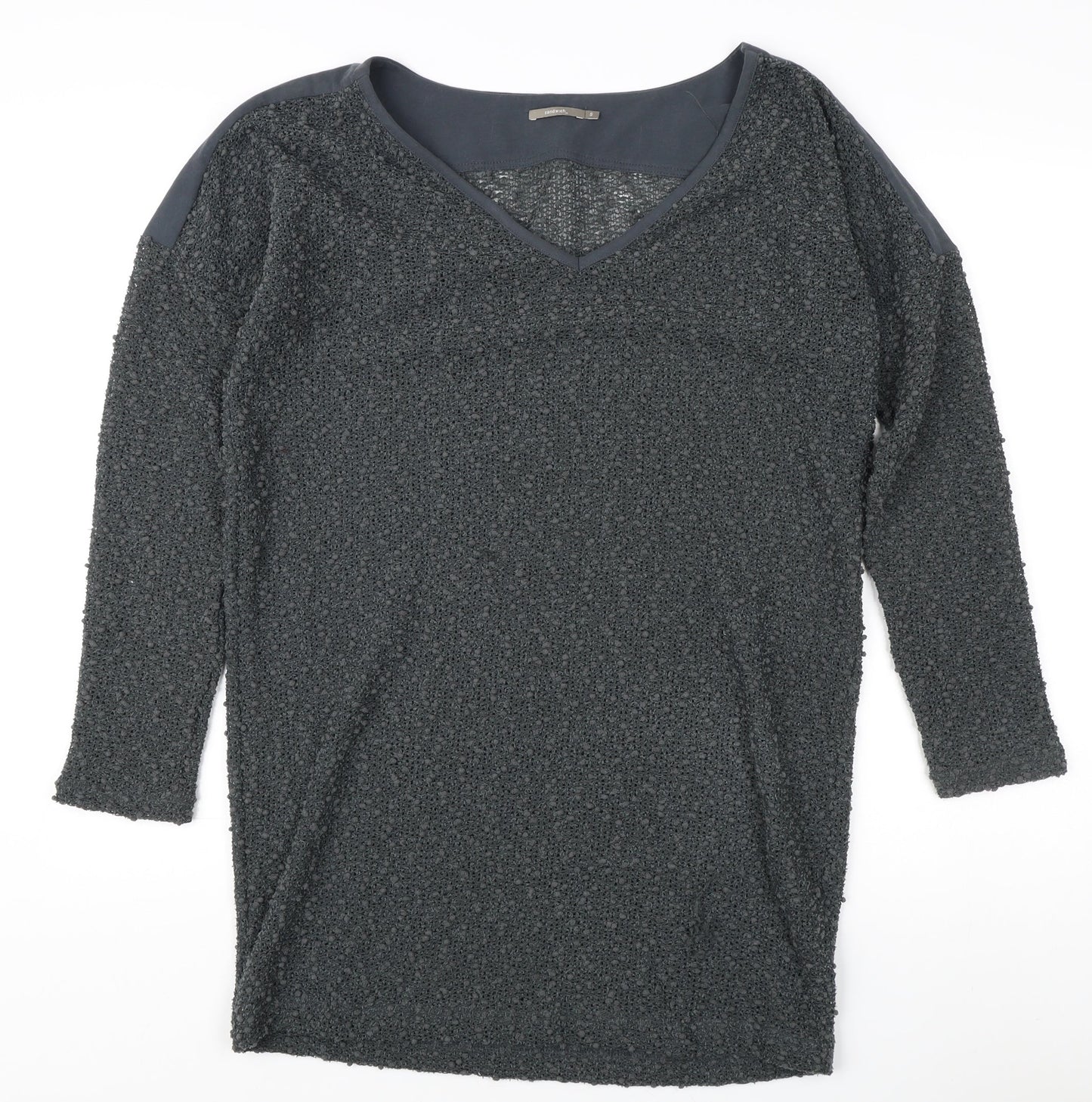 Womens UK Size S Sandwich Grey Pullover Jumper