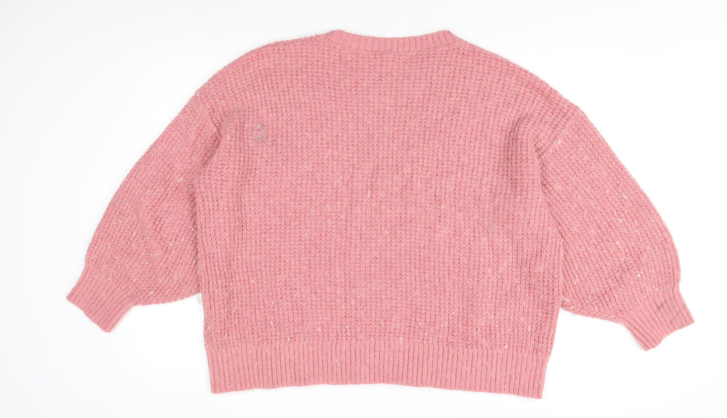 Womens UK Size L AND/OR Pink Pullover Jumper