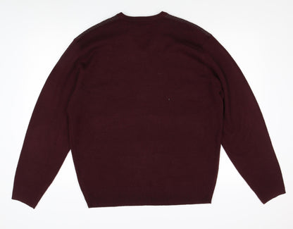 Greenwoods Men's Red V-Neck Pullover Jumper L