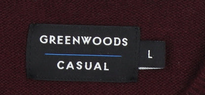 Greenwoods Men's Red V-Neck Pullover Jumper L