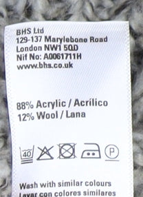 Atlantic Bay Men's Grey Cable-Knit Full Zip Jumper L