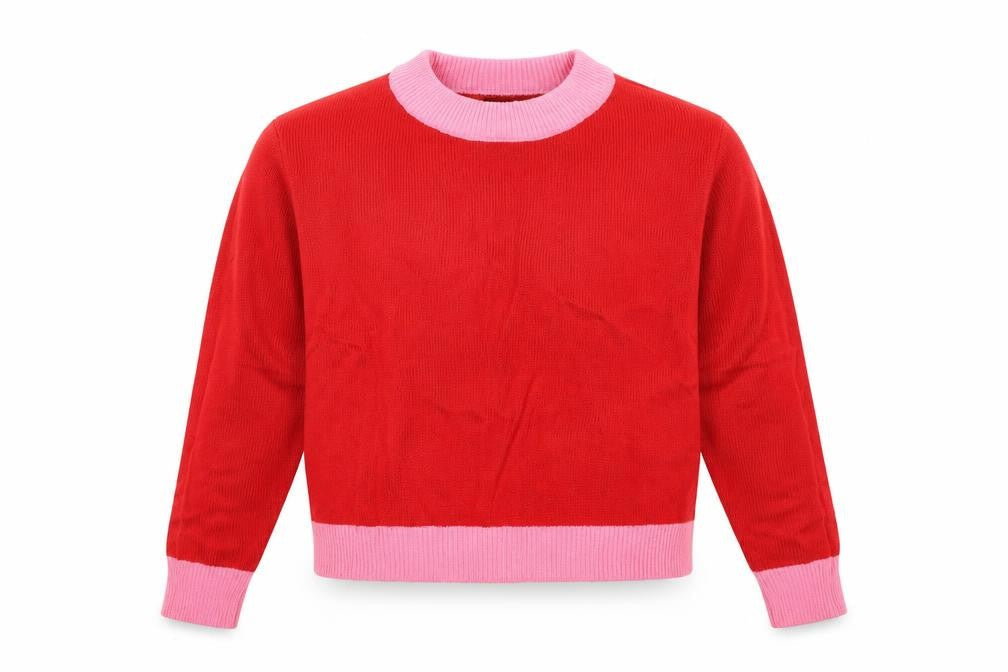 Womens UK Size S Pieces Red Pullover Jumper