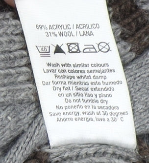 Topshop Unisex Grey Striped Cardigan Size 10