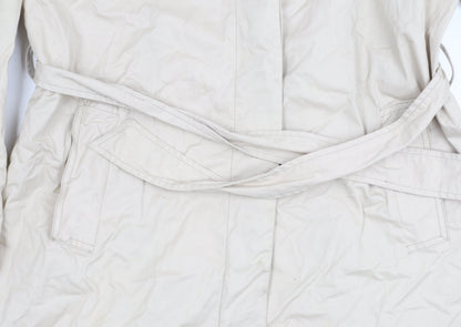 Zara Women's Beige Trench Coat Size 12 Belted Casual