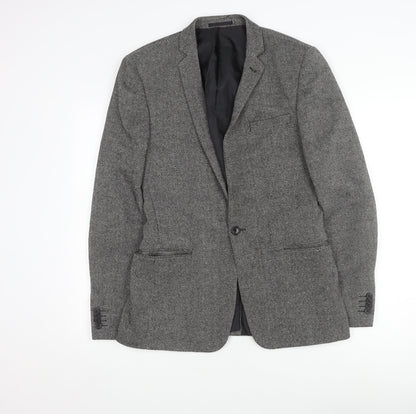 ASOS Men's Grey Herringbone Tweed Blazer 40L
