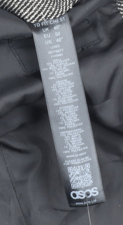 ASOS Men's Grey Herringbone Tweed Blazer 40L