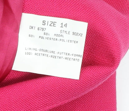 Windsmoor Women's Pink Blazer Size 14 Modal Polyester