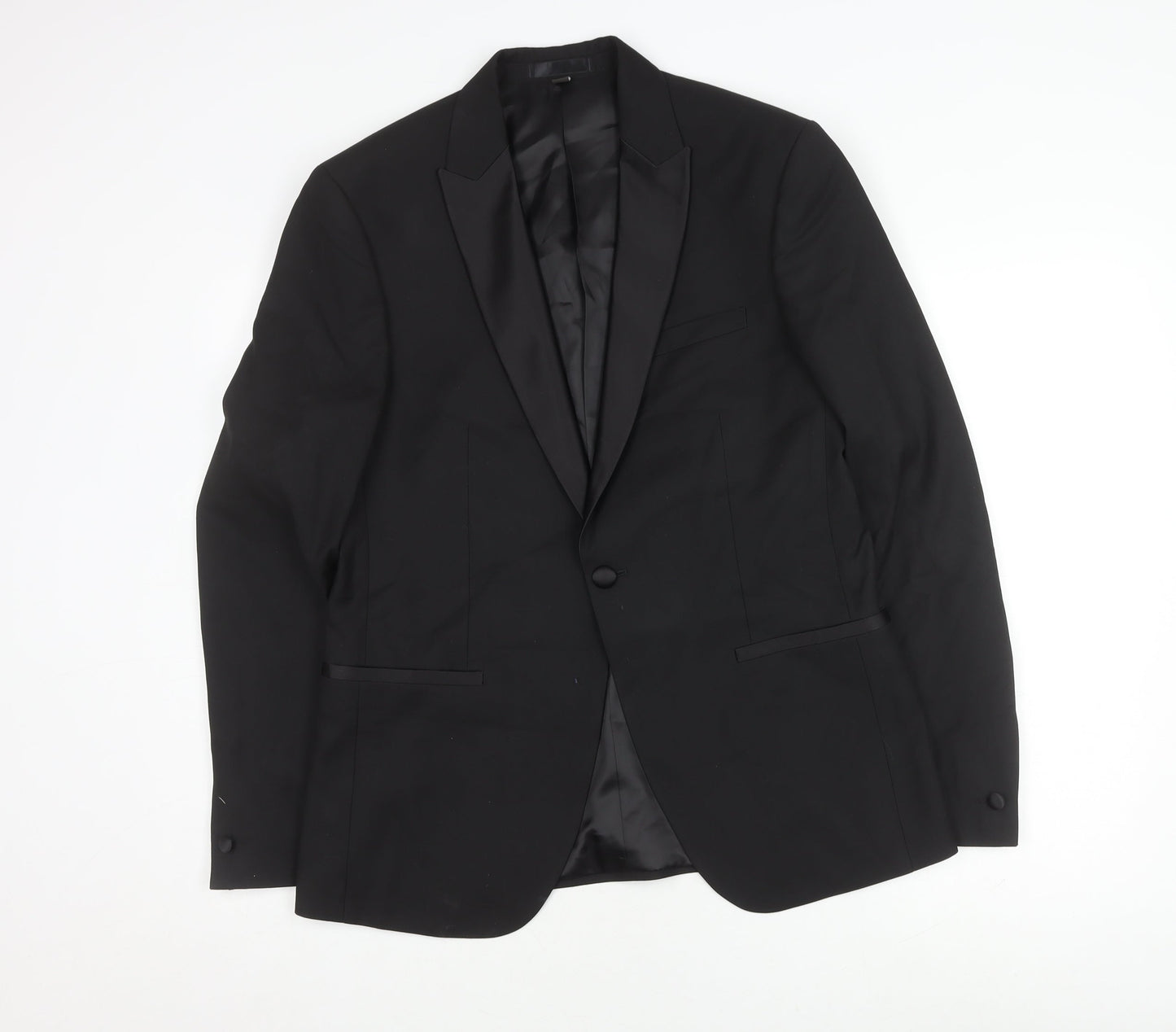 Mens UK Size 40 Marks and Spencer Regular Black Suit Tuxedo