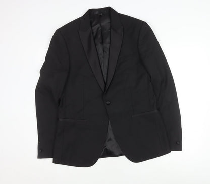 Mens UK Size 40 Marks and Spencer Regular Black Suit Tuxedo