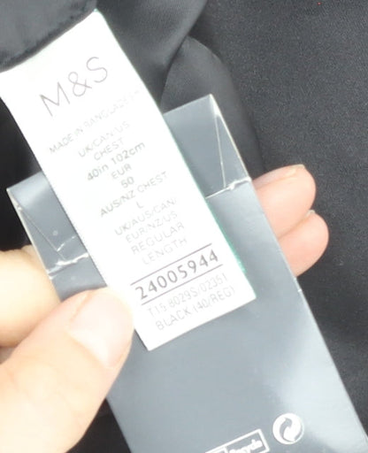 Mens UK Size 40 Marks and Spencer Regular Black Suit Tuxedo