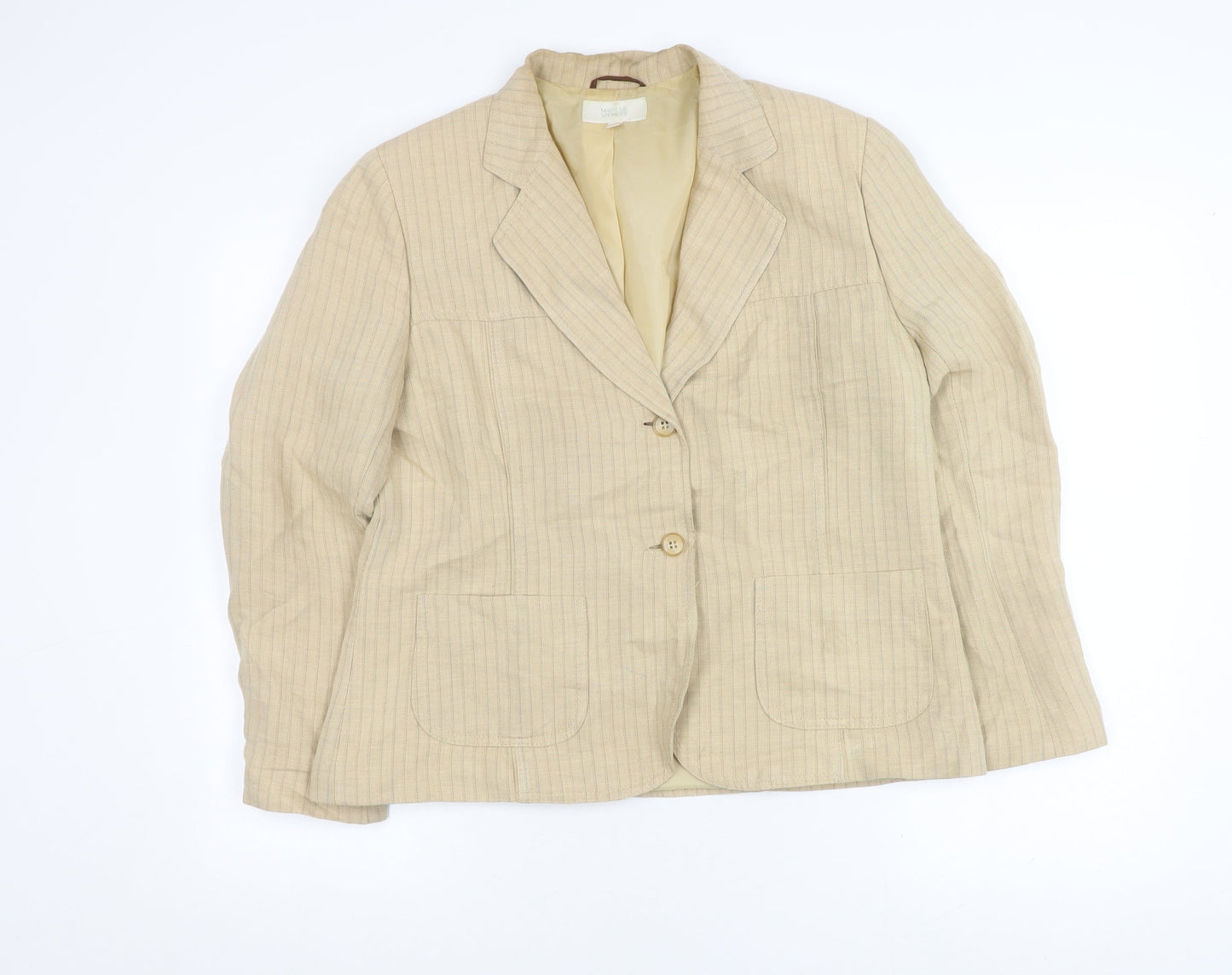Marks and Spencer Beige Striped Blazer Women 16