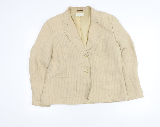 Marks and Spencer Beige Striped Blazer Women 16