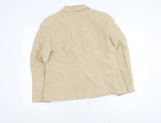 Marks and Spencer Beige Striped Blazer Women 16