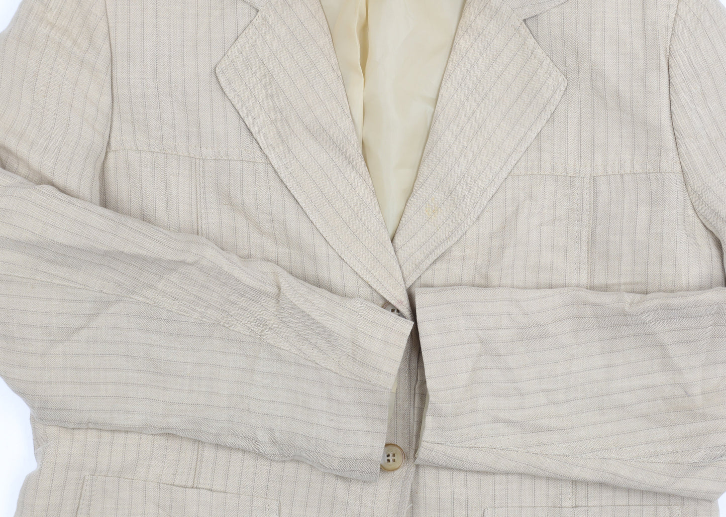 Marks and Spencer Beige Striped Blazer Women 16