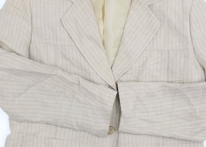 Marks and Spencer Beige Striped Blazer Women 16