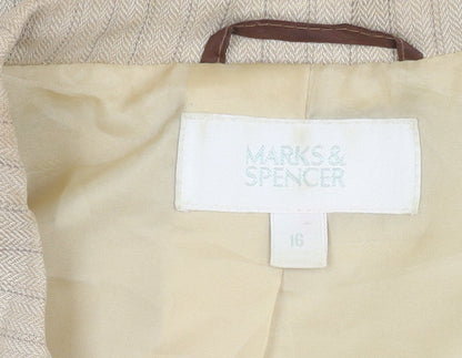 Marks and Spencer Beige Striped Blazer Women 16