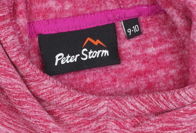 Peter Storm Girls Pink Fleece Hoodie 9-10 Years
