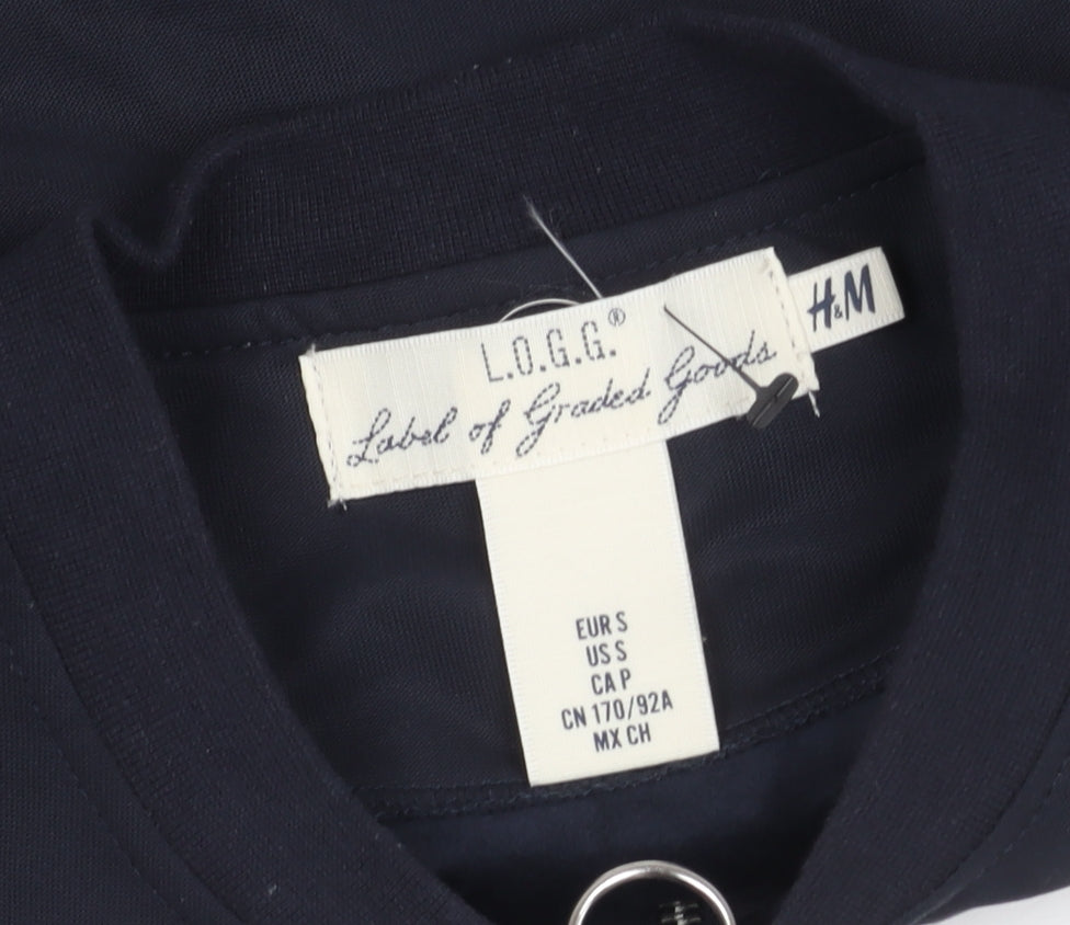 Mens UK Size S H&M Black Bomber Jacket