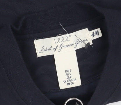 Mens UK Size S H&M Black Bomber Jacket