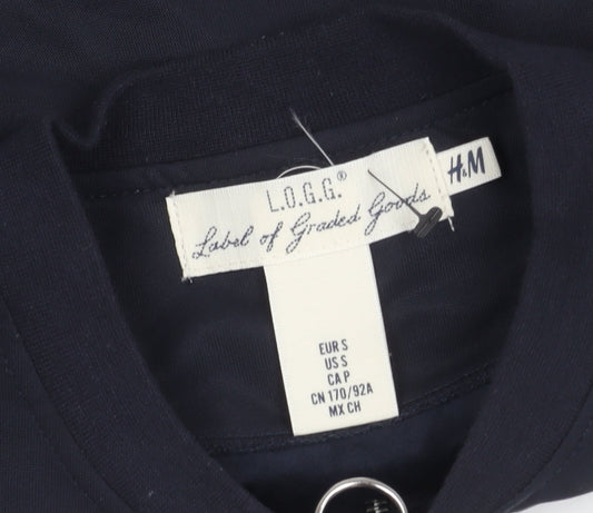 Mens UK Size S H&M Black Bomber Jacket
