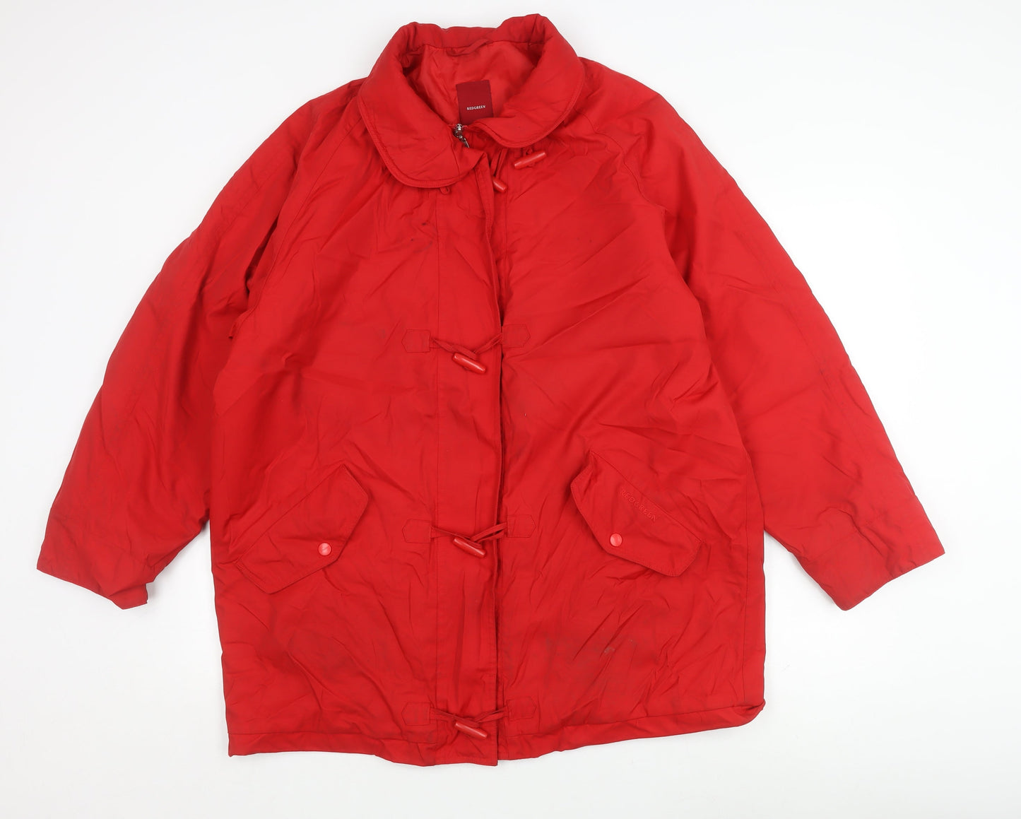 Redgreen Women's Red Long Toggle Coat Size L