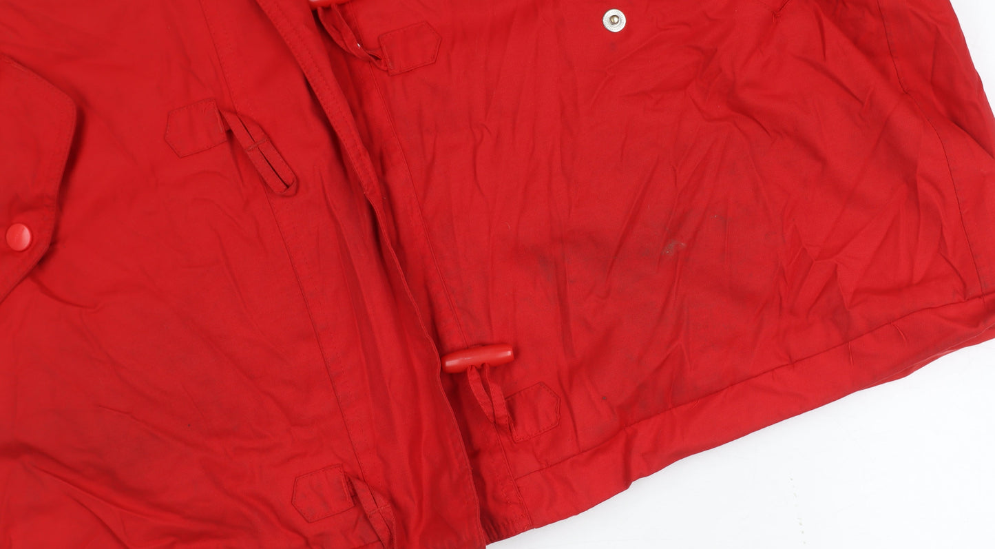 Redgreen Women's Red Long Toggle Coat Size L