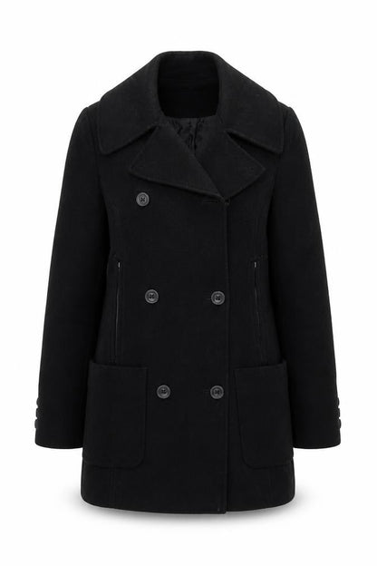 Womens UK Size 6 Karen Millen Black Pea Coat
