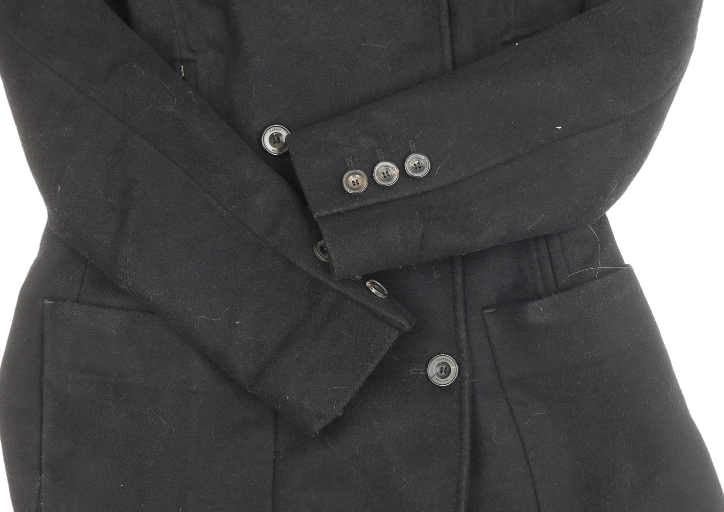 Womens UK Size 6 Karen Millen Black Pea Coat