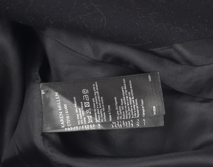 Womens UK Size 6 Karen Millen Black Pea Coat