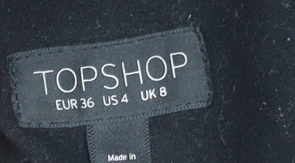 Womens UK Size 8 Topshop Black Trench Coat