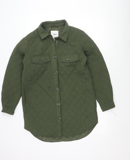 Womens UK Size 10 OBJECT Green Quilted Coat