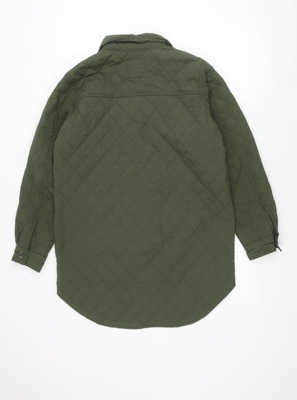 Womens UK Size 10 OBJECT Green Quilted Coat