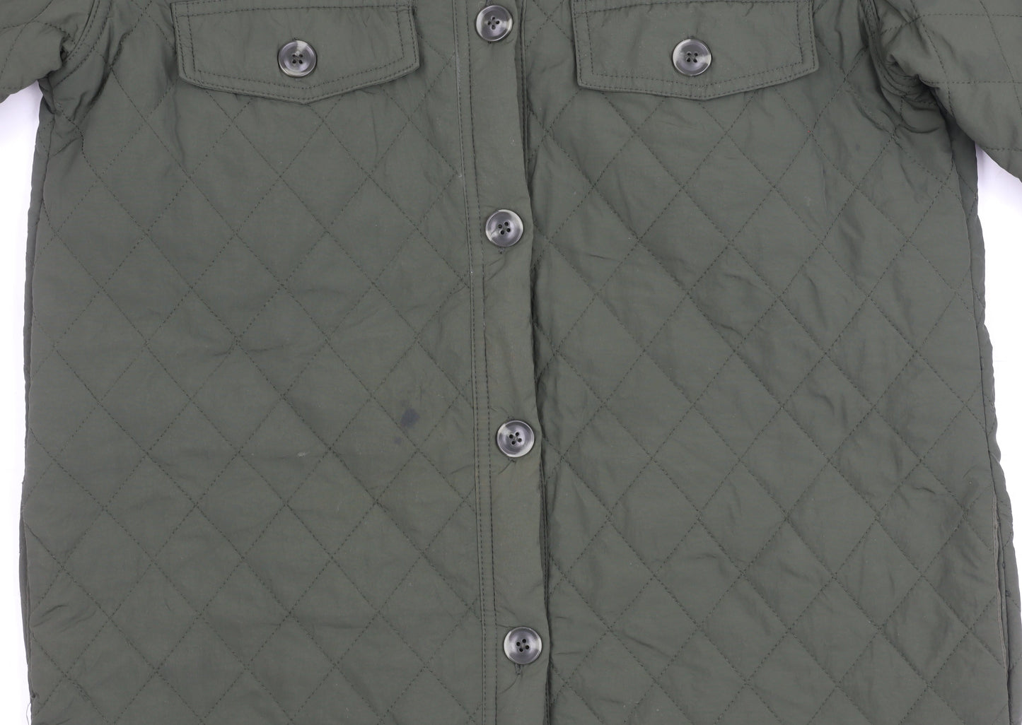 Womens UK Size 10 OBJECT Green Quilted Coat