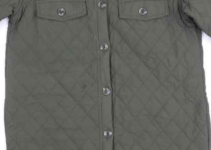 Womens UK Size 10 OBJECT Green Quilted Coat