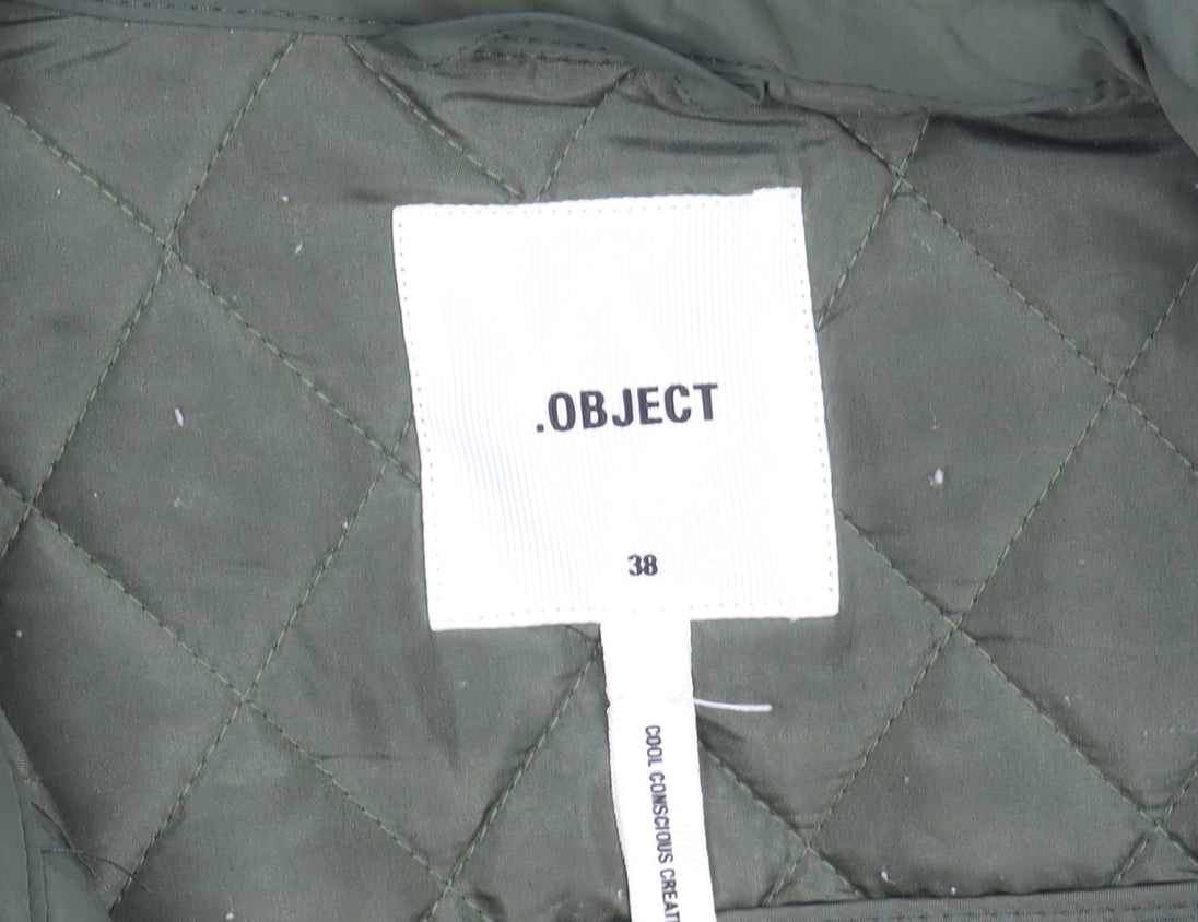 Womens UK Size 10 OBJECT Green Quilted Coat