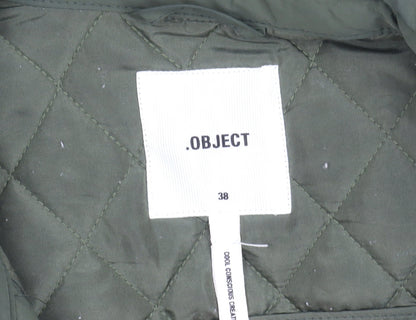 Womens UK Size 10 OBJECT Green Quilted Coat