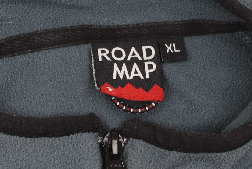 Road Map Men's Blue Fleece Pullover Sweatshirt XL