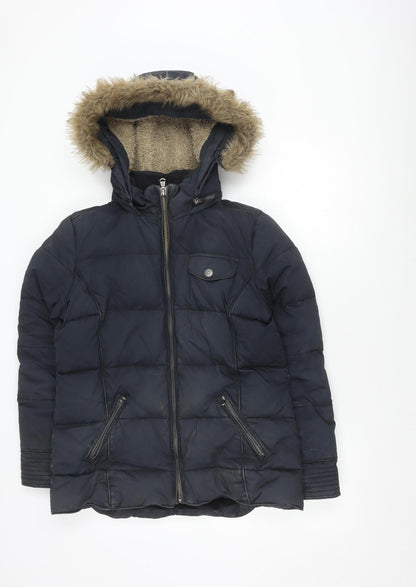 Crew Women's Black Puffer Jacket Size 12 Down Filled