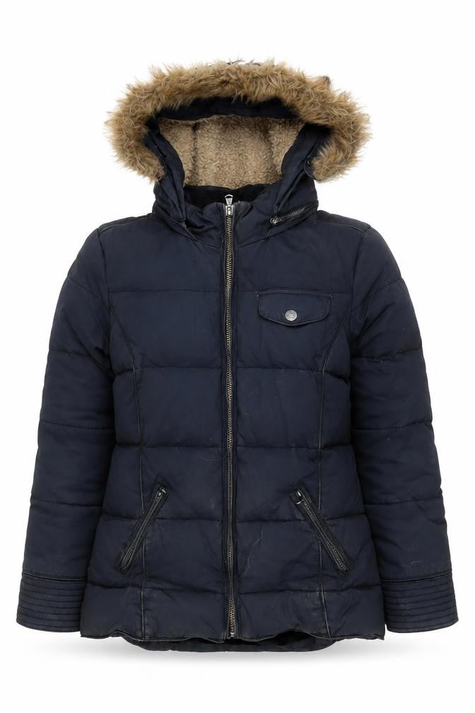 Womens UK Size 12 Crew Clothing Co. Black Puffer Jacket