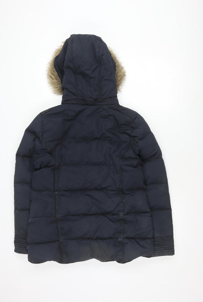 Crew Women's Black Puffer Jacket Size 12 Down Filled