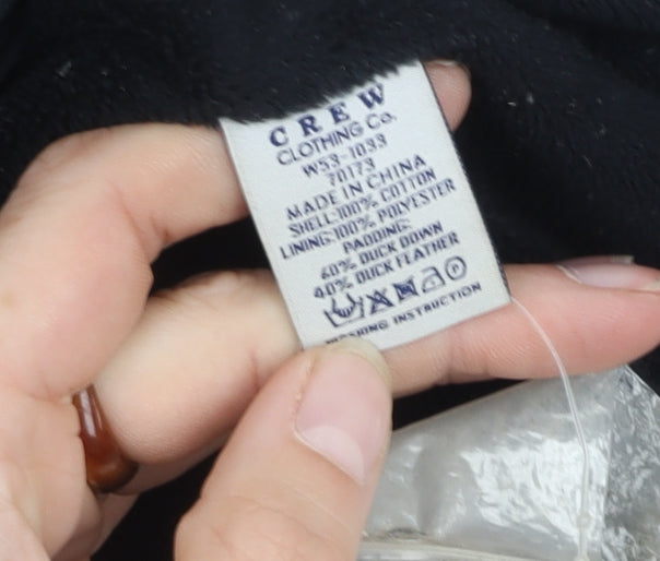 Crew Women's Black Puffer Jacket Size 12 Down Filled