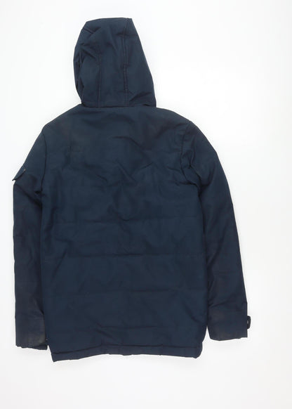 Mens UK Size 2XS SUPPLY & DEMAND Blue Parka Coat