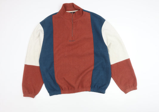 Urban Outfitters Men's Blue-Red Pullover Sweatshirt L