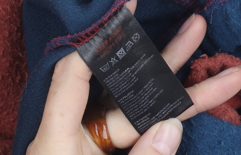 Urban Outfitters Men's Blue-Red Pullover Sweatshirt L