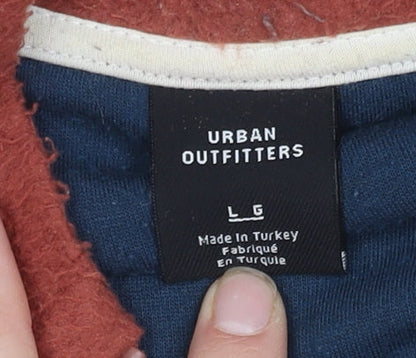 Urban Outfitters Men's Blue-Red Pullover Sweatshirt L